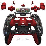 eXtremeRate Scary Party Full Set Housing Shell with Buttons Touchpad Cover Compatible with ps5 Edge Controller, Custom Replacement Decorative Trim Shell Front Back Plates Compatible with ps5 Edge Controller - QRHEGT001