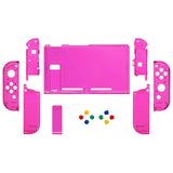 eXtremeRate Clear Candy Pink Back Plate for NS Switch Console, NS Joycon Handheld Controller Housing with Full Set Buttons, DIY Replacement Shell for Nintendo Switch - QM516
