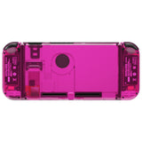 eXtremeRate Clear Candy Pink Back Plate for NS Switch Console, NS Joycon Handheld Controller Housing with Full Set Buttons, DIY Replacement Shell for Nintendo Switch - QM516