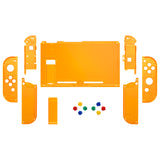 eXtremeRate Clear Orange Back Plate for NS Switch Console, NS Joycon Handheld Controller Housing with Full Set Buttons, DIY Replacement Shell for Nintendo Switch - QM515