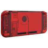 eXtremeRate Crystal Clear Red Back Plate for NS Switch Console, NS Joycon Handheld Controller Housing with Full Set Buttons, DIY Replacement Shell for Nintendo Switch - QP350