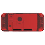 eXtremeRate Crystal Clear Red Back Plate for NS Switch Console, NS Joycon Handheld Controller Housing with Full Set Buttons, DIY Replacement Shell for Nintendo Switch - QP350