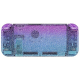eXtremeRate Glitter Gradient Translucent Bluebell & Blue Back Plate for NS Switch Console, NS Joycon Handheld Controller Housing with Full Set Buttons, DIY Replacement Shell for Nintendo Switch - QP348