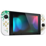eXtremeRate Glow in Dark - Totem of Kingdom White Back Plate for Nintendo Switch Console, NS Joycon Handheld Controller Housing with Colorful Buttons, DIY Replacement Shell for Nintendo Switch - QT123