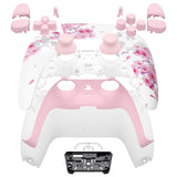 eXtremeRate Full Set Housing Shells with Buttons for PS5 Controller BDM-030/040/050 - Cherry Blossom Whisper - QPFT1004G3