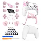 eXtremeRate Full Set Housing Shells with Buttons for PS5 Controller BDM-030/040/050 - Cherry Blossom Whisper - QPFT1004G3