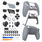 eXtremeRate Replacement Full Set Shells with Buttons for PS5 Controller BDM-030/040/050 - New Hope Gray - QPFP3003G3