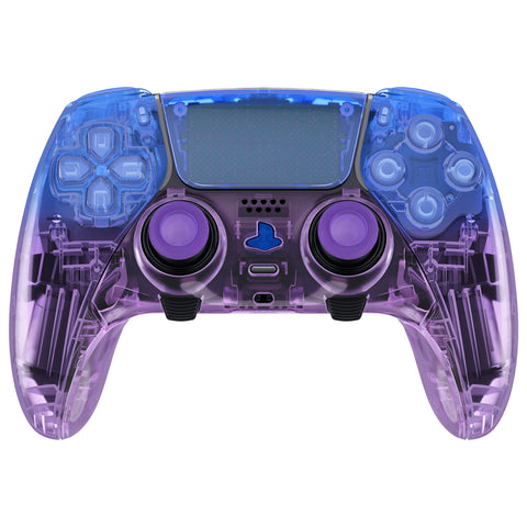 eXtremeRate Custom Replacement Full Set Shells with Buttons for PS5 Edge Controller - Gradient Translucent Bluebell - QRHEGP011