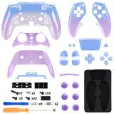 eXtremeRate Custom Replacement Full Set Shells with Buttons for PS5 Edge Controller - Gradient Translucent Bluebell - QRHEGP011