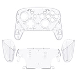 eXtremeRate Crystal Clear Faceplate Backplate Handles for NS Switch Pro Controller - Controller NOT Included - FRP360