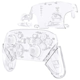 eXtremeRate Crystal Clear Faceplate Backplate Handles for NS Switch Pro Controller - Controller NOT Included - FRP360