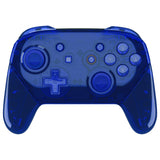 eXtremeRate Crystal Clear Blue Faceplate Backplate Handles for NS Switch Pro Controller - Controller NOT Included - FRP361