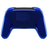 eXtremeRate Crystal Clear Blue Faceplate Backplate Handles for NS Switch Pro Controller - Controller NOT Included - FRP361