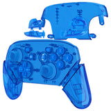 eXtremeRate Crystal Clear Blue Faceplate Backplate Handles for NS Switch Pro Controller - Controller NOT Included - FRP361