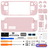 eXtremeRate Replacement Full Set Housing Shell with Buttons for Steam Deck OLED Handheld Console - Cherry Blossoms Pink - LQXSLM010