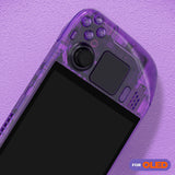 eXtremeRate Replacement Full Set Housing Shell with Buttons for Steam Deck OLED Handheld Console - Clear Atomic Purple - LQXSLM001