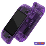 eXtremeRate Replacement Full Set Housing Shell with Buttons for Steam Deck OLED Handheld Console - Clear Atomic Purple - LQXSLM001