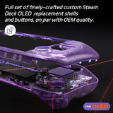 eXtremeRate Replacement Full Set Housing Shell with Buttons for Steam Deck OLED Handheld Console - Clear Atomic Purple - LQXSLM001