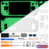 eXtremeRate Replacement Full Set Housing Shell with Buttons for Steam Deck OLED Handheld Console - Glow in Dark - Green - LQXSLM007