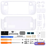 eXtremeRate Replacement Full Set Housing Shell with Buttons for Steam Deck OLED Handheld Console - White - LQXSLM005