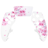 eXtremeRate Cherry Blossom Whisper Left Right Front Housing Shell with Touchpad Compatible with ps5 Edge Controller, DIY Replacement Faceplate Shell Custom Touch Pad Cover Compatible with ps5 Edge Controller - MLREGT014
