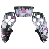 eXtremeRate Lovely Punky Bunny Left Right Front Housing Shell with Touchpad Compatible with ps5 Edge Controller, DIY Replacement Faceplate Shell Custom Touch Pad Cover Compatible with ps5 Edge Controller - MLREGT011