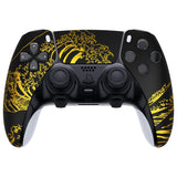 eXtremeRate The Great GOLDEN Wave Off Kanagawa - Black Left Right Front Housing Shell with Touchpad Compatible with ps5 Edge Controller, DIY Replacement Faceplate Shell Custom Touch Pad Cover Compatible with ps5 Edge Controller - MLREGT010