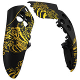 eXtremeRate The Great GOLDEN Wave Off Kanagawa - Black Left Right Front Housing Shell with Touchpad Compatible with ps5 Edge Controller, DIY Replacement Faceplate Shell Custom Touch Pad Cover Compatible with ps5 Edge Controller - MLREGT010