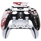 eXtremeRate Blood Zombie Left Right Front Housing Shell with Touchpad Compatible with ps5 Edge Controller, DIY Replacement Faceplate Shell Custom Touch Pad Cover Compatible with ps5 Edge Controller - MLREGT012