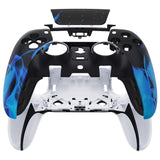 eXtremeRate Blue Flame Left Right Front Housing Shell with Touchpad Compatible with ps5 Edge Controller, DIY Replacement Faceplate Shell Custom Touch Pad Cover Compatible with ps5 Edge Controller - MLREGT004