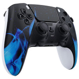 eXtremeRate Blue Flame Left Right Front Housing Shell with Touchpad Compatible with ps5 Edge Controller, DIY Replacement Faceplate Shell Custom Touch Pad Cover Compatible with ps5 Edge Controller - MLREGT004