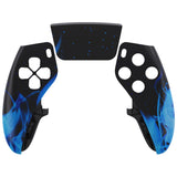 eXtremeRate Blue Flame Left Right Front Housing Shell with Touchpad Compatible with ps5 Edge Controller, DIY Replacement Faceplate Shell Custom Touch Pad Cover Compatible with ps5 Edge Controller - MLREGT004