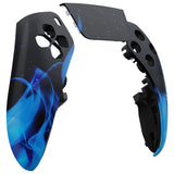 eXtremeRate Blue Flame Left Right Front Housing Shell with Touchpad Compatible with ps5 Edge Controller, DIY Replacement Faceplate Shell Custom Touch Pad Cover Compatible with ps5 Edge Controller - MLREGT004