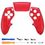 eXtremeRate Clear Red Left Right Front Housing Shell with Touchpad Compatible with ps5 Edge Controller, DIY Replacement Faceplate Shell Custom Touch Pad Cover Compatible with ps5 Edge Controller - MLREGM006