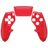 eXtremeRate Clear Red Left Right Front Housing Shell with Touchpad Compatible with ps5 Edge Controller, DIY Replacement Faceplate Shell Custom Touch Pad Cover Compatible with ps5 Edge Controller - MLREGM006