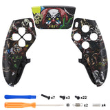 eXtremeRate Scary Party Left Right Front Housing Shell with Touchpad Compatible with ps5 Edge Controller, DIY Replacement Faceplate Shell Custom Touch Pad Cover Compatible with ps5 Edge Controller - MLREGT001