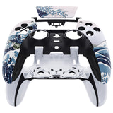 eXtremeRate The Great Wave Left Right Front Housing Shell with Touchpad Compatible with ps5 Edge Controller, DIY Replacement Faceplate Shell Custom Touch Pad Cover Compatible with ps5 Edge Controller - MLREGT003