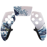 eXtremeRate The Great Wave Left Right Front Housing Shell with Touchpad Compatible with ps5 Edge Controller, DIY Replacement Faceplate Shell Custom Touch Pad Cover Compatible with ps5 Edge Controller - MLREGT003