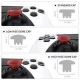 eXtremeRate Clear Red Replacement Swappable Thumbsticks for PS5 Edge Controller, Custom Interchangeable Analog Stick Joystick Caps for PS5 Edge Controller - Controller & Thumbsticks Base NOT Included - P5J112