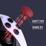 eXtremeRate Clear Red Replacement Swappable Thumbsticks for PS5 Edge Controller, Custom Interchangeable Analog Stick Joystick Caps for PS5 Edge Controller - Controller & Thumbsticks Base NOT Included - P5J112