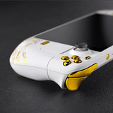 eXtremeRate Replacement The Great GOLDEN Wave Off Kanagawa - White Full Set Shell with Buttons for Steam Deck LCD - QESDT002