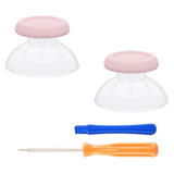 eXtremeRate Clear & Cherry Blossoms Pink Dual-Color Replacement Thumbsticks for PS5 Controller, Custom Analog Stick Joystick Compatible with PS5, for PS4 All Model Controller - JPF644