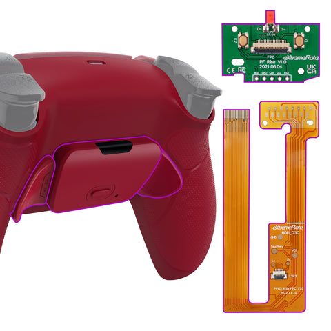 eXtremeRate Remappable RISE Remap Kit for PS5 Controller BDM-030/040/050 - Rubberized Volcanic Red - XPFU6014G3