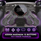 eXtremeRate SPARK Back Paddles Kit with OLED Display & Clicky Trigger Stops & Ergonomic Grips for PS5 Controller BDM-010/020 - Rubberized Clear & Black - MZNPFU006