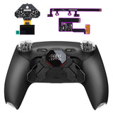eXtremeRate SPARK Back Paddles Kit with OLED Display & Clicky Trigger Stops & Ergonomic Grips for PS5 Controller BDM-030/040/050/060 - Rubberized Black - MZNPFU001M3