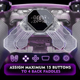 eXtremeRate SPARK Back Paddles Kit with OLED Display & Clicky Trigger Stops & Ergonomic Grips for PS5 Controller BDM-030/040/050/060 - Rubberized Clear & Gray - MZNPFU004M3