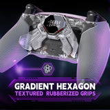 eXtremeRate SPARK Back Paddles Kit with OLED Display & Clicky Trigger Stops & Ergonomic Grips for PS5 Controller BDM-030/040/050/060 - Rubberized Clear & Gray - MZNPFU004M3