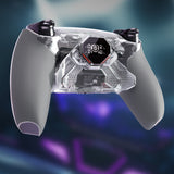 eXtremeRate SPARK Back Paddles Kit with OLED Display & Clicky Trigger Stops & Ergonomic Grips for PS5 Controller BDM-030/040/050/060 - Rubberized Clear & Gray - MZNPFU004M3