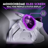 eXtremeRate SPARK Back Paddles Kit with OLED Display & Clicky Trigger Stops & Ergonomic Grips for PS5 Controller BDM-030/040/050/060 - Rubberized White & Gray - MZNPFU002M3