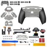 eXtremeRate SPARK Back Paddles Kit with OLED Display & Clicky Trigger Stops & Ergonomic Grips for PS5 Controller BDM-030/040/050 - Rubberized Clear Black - MZNPFU006M2